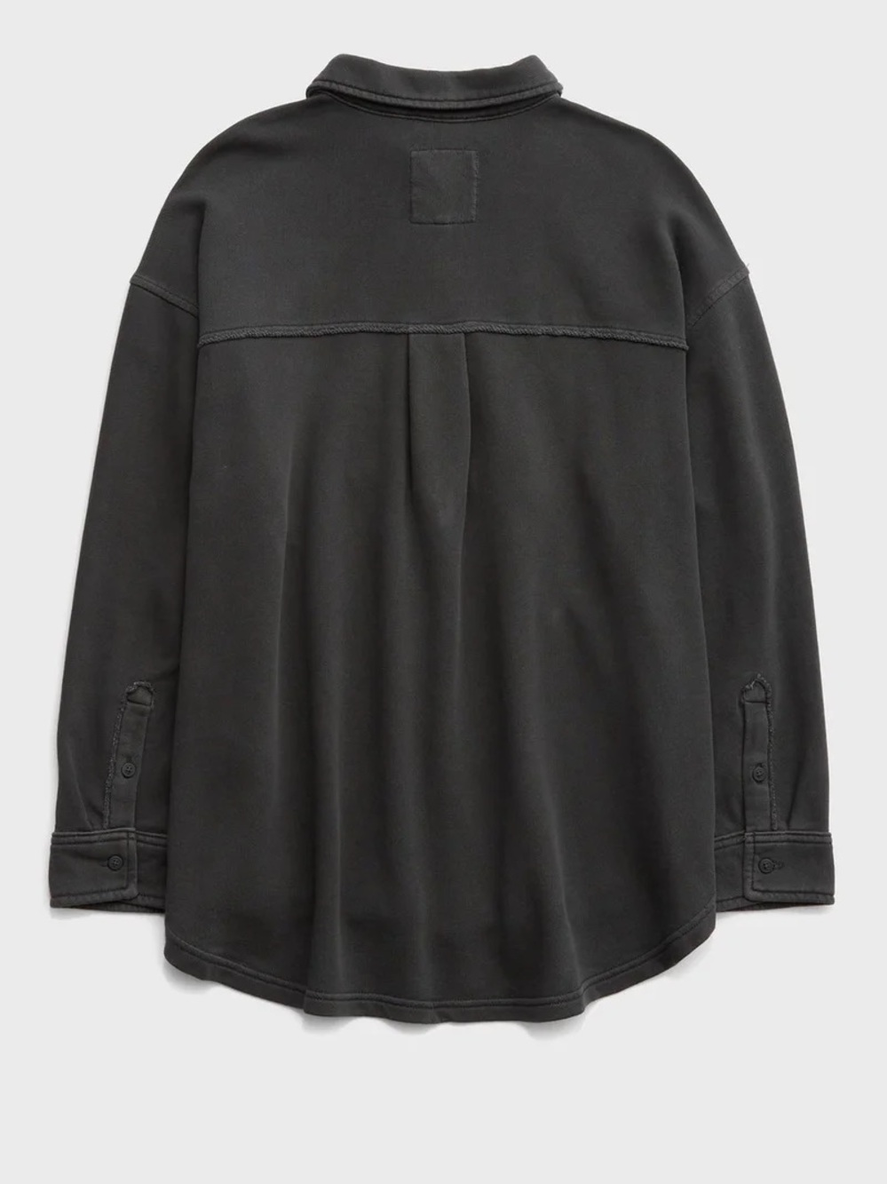 Aerie Washed Charcoal Oversized Fleece Button Down Sweatshirt - Picture 11 of 11